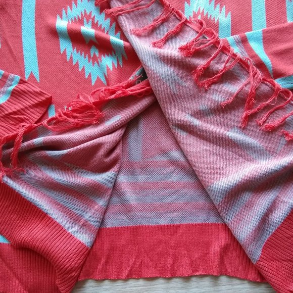 Umgee Aztec Fringe Boho Open Front Cardigan - Picture 7 of 9